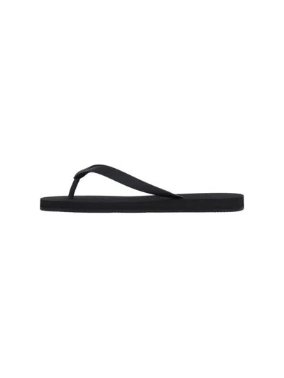 Balenciaga Black Thong Sandals With Logo Detail