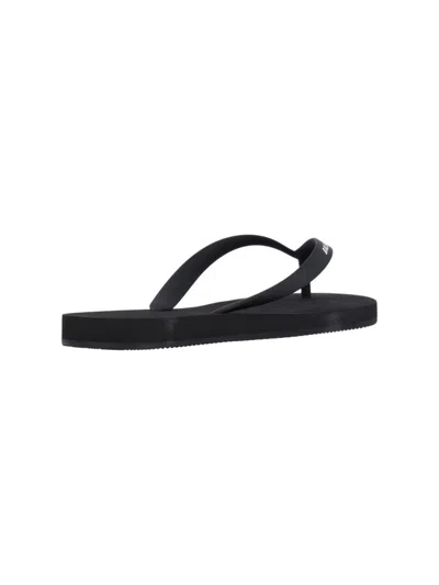 Balenciaga Black Thong Sandals With Logo Detail