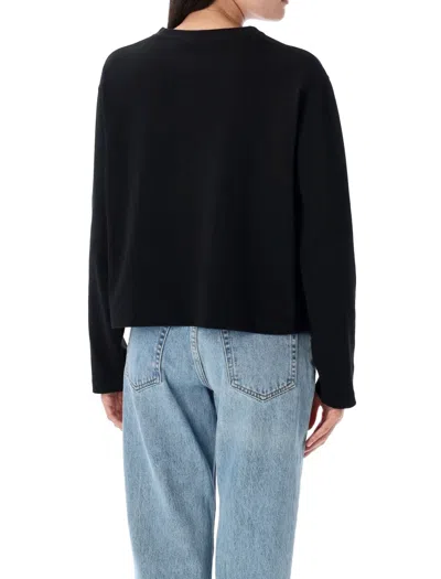Polo Ralph Lauren Cropped Shrunken Fit Jersey Long-sleeve T-shirt In Black