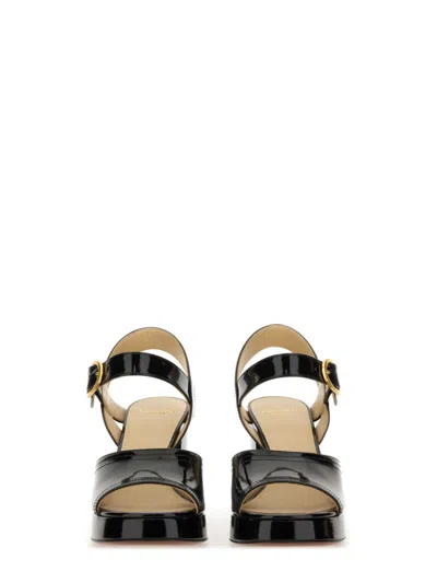 Valentino Garavani Fawcette Platform Sandal In Polished Calfskin 100mm Woman Black 42 In Black