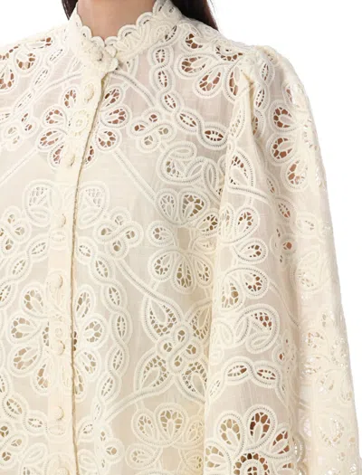 Zimmermann Cotton Rhiannon Embroidered Blouse In Neutral