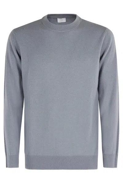Eleventy Sugar Paper ml Tipping Crewneck Sweater In Gray