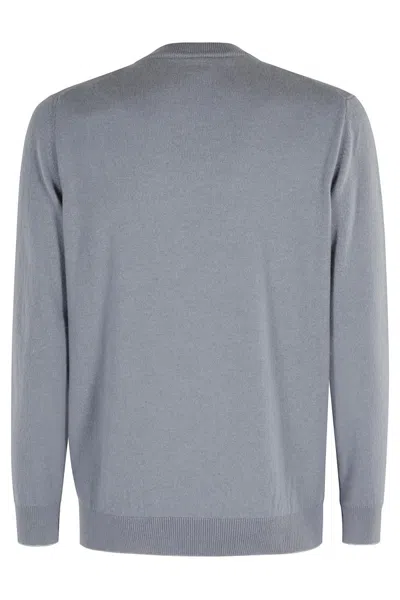Eleventy Sugar Paper ml Tipping Crewneck Sweater In Gray