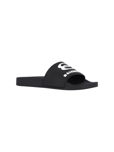 Balenciaga Rubber Slide Sandals For The Pool Men In Black