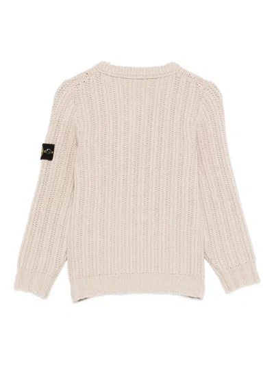 Stone Island Ribbed-knit Sweater In Brown
