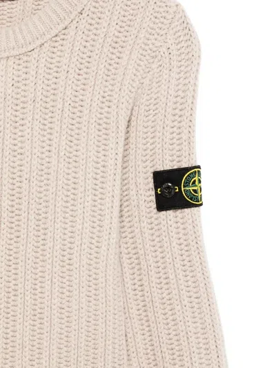 Stone Island Ribbed-knit Sweater In Brown