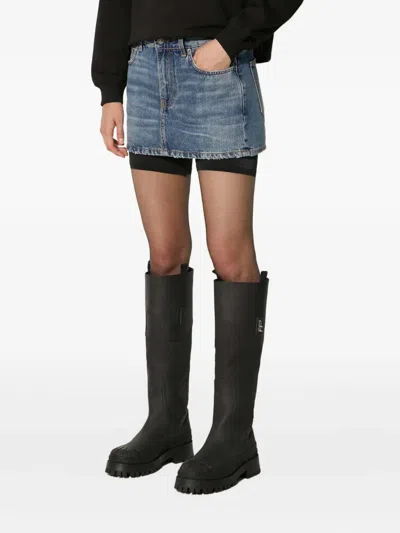 Fiorucci Denim Mini Skirt In Blue