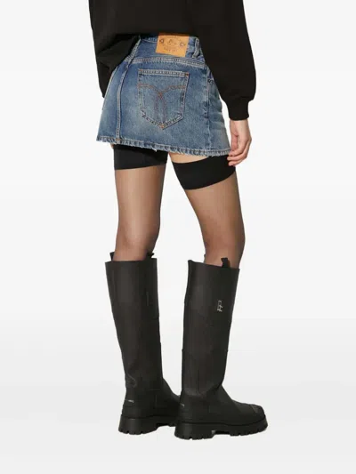 Fiorucci Denim Mini Skirt In Blue