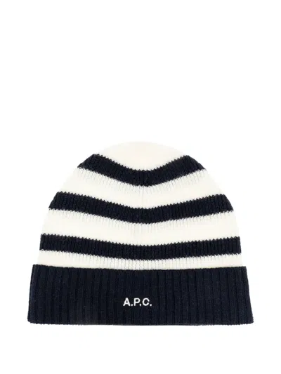 Apc Striped Ribbed Beanie In Multi