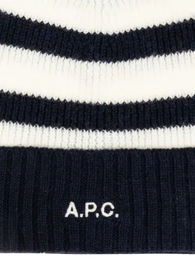 Apc Striped Ribbed Beanie In Multi