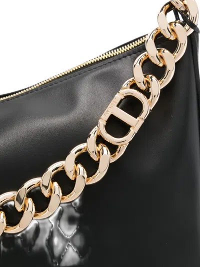 Twinset Liliane Chain-embellished Shoulder Bag In Black