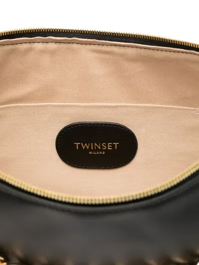 Twinset Liliane Chain-embellished Shoulder Bag In Black