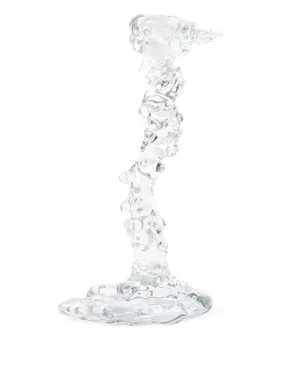 Polspotten Drip Glass Candle Holder (25cm) In Transparent