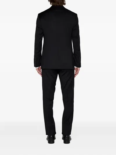 D4.0 Notched-lapels Single-breasted Suit In Black