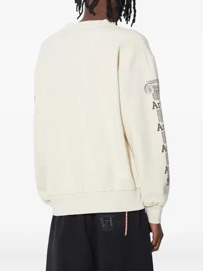 Aries Temple-print Sweatshirt In White