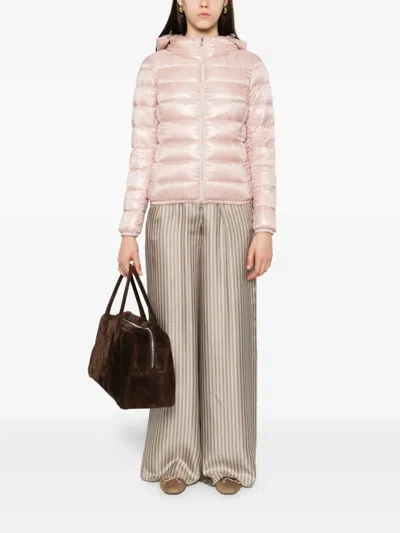 Herno Hooded Quilted Jacket In Pink