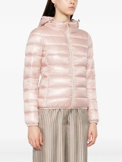 Herno Hooded Quilted Jacket In Pink