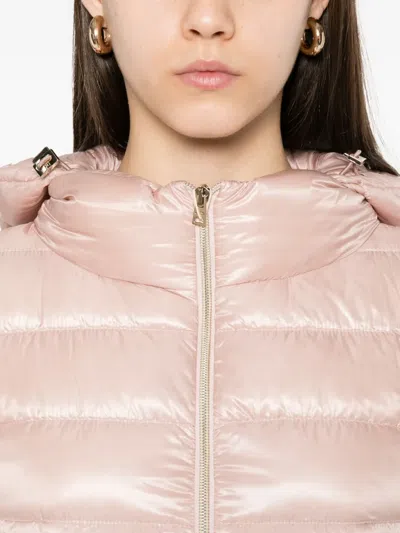 Herno Hooded Quilted Jacket In Pink