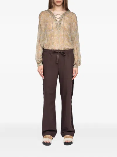 Zadig & Voltaire Evy Drawstring Trousers In Brown