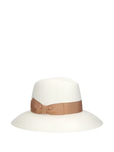 Borsalino Claudette Panama Ribbon-trim Hat In White