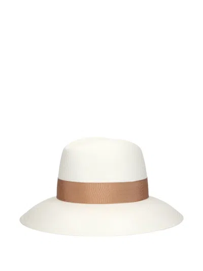 Borsalino Claudette Panama Ribbon-trim Hat In White