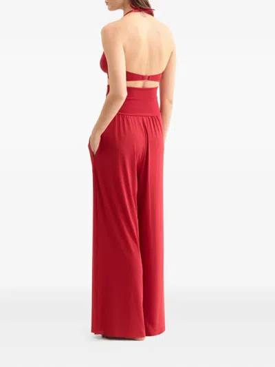 Eres Dao Wide High-waisted Trousers In Red