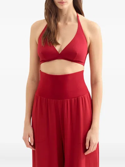 Eres Dao Wide High-waisted Trousers In Red