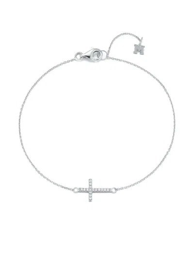Mateo Silver Diamond Cross Bracelet In Silver