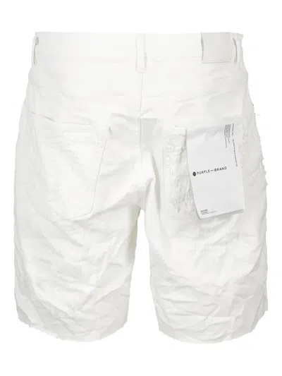Purple Brand Logo-patch Shorts In White