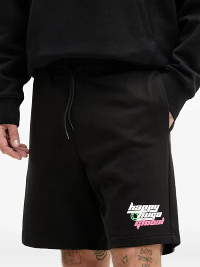 Hugo Boss Logo-print Track Shorts In Black