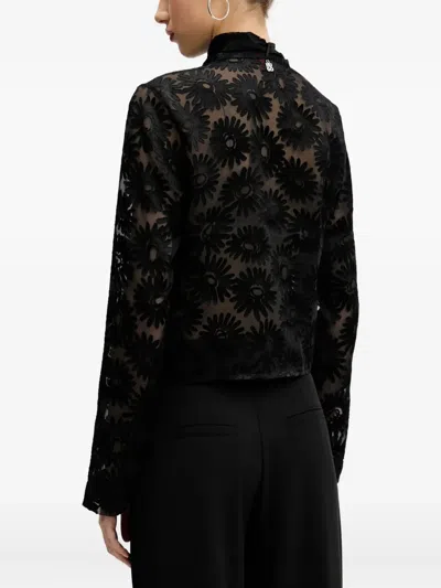 Hugo Boss Floral-print Tie-neck Shirt