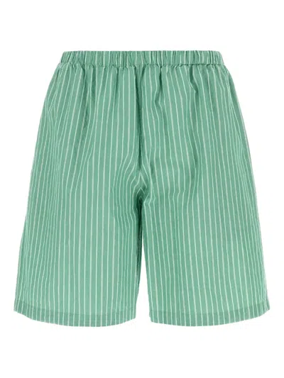 The Row Bermuda Zindel In Cotone Ricamato  Uomo In Green