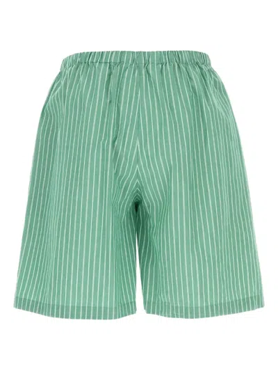 The Row Bermuda Zindel In Cotone Ricamato  Uomo In Green