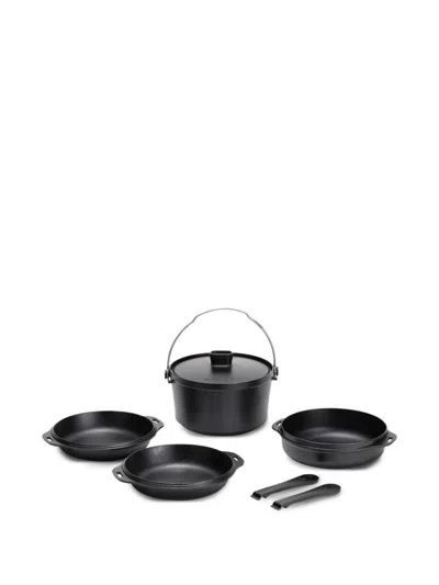 Snow Peak Cast Iron Duo Cookware Set In Black