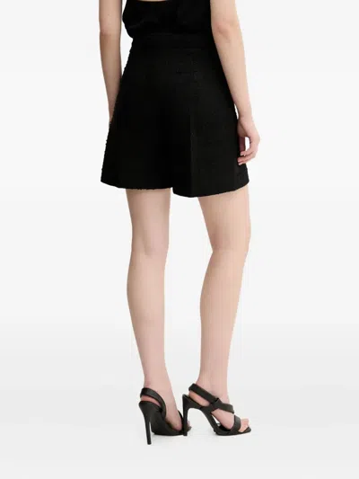 Hugo Boss Tweed-texture Shorts In Black