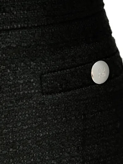 Hugo Boss Tweed-texture Shorts In Black