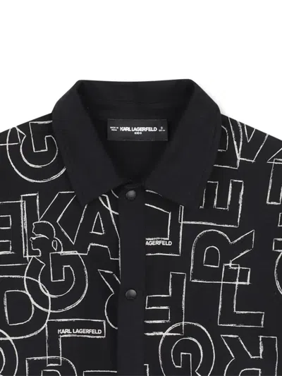 Karl Lagerfeld Graphic-print Short-sleeve Shirt In Black