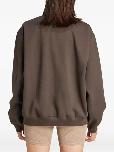Adidas Originals Half-zip Sweatshirt In Brown