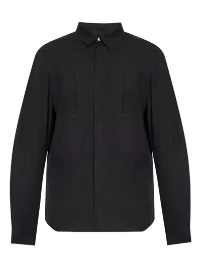 Rick Owens Man Shirt Black Size 44 Virgin Wool In Black