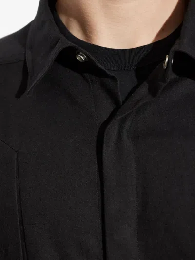 Rick Owens Man Shirt Black Size 44 Virgin Wool In Black