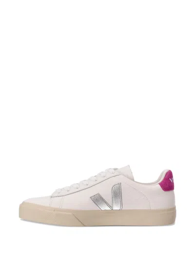Veja Sneakers Campo Chromefree White Silver Ultraviolet In White