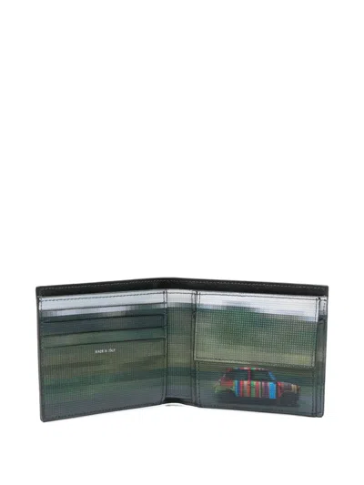 Paul Smith Men Wallet Billfold Coin Printed Design In Black