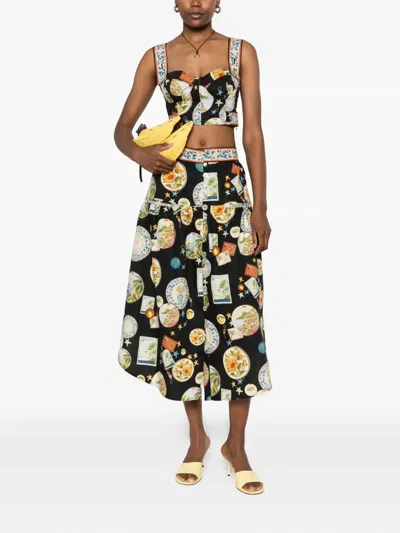 Farm Rio Trip Souvenir Crop Top In Multi
