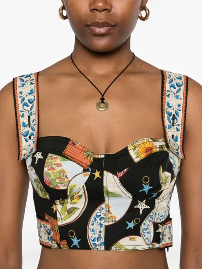 Farm Rio Trip Souvenir Crop Top In Multi