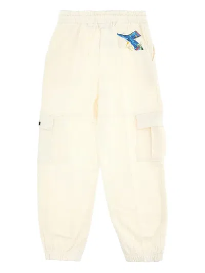 Diadora Junior Logo-detail Cargo Trousers In Neutral