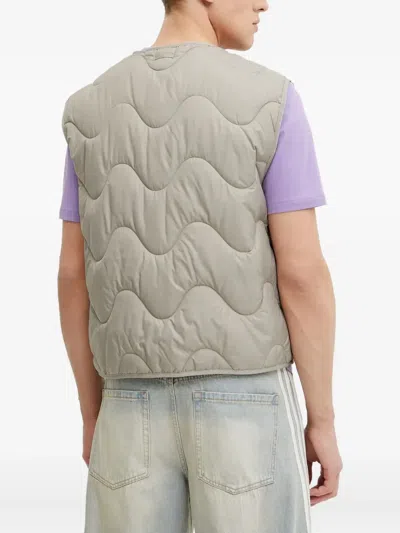 Adidas Originals Logo-patch Quilted-wave Vest In Multi