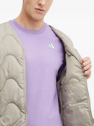 Adidas Originals Logo-patch Quilted-wave Vest In Multi