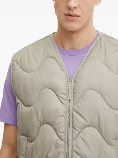 Adidas Originals Logo-patch Quilted-wave Vest In Multi