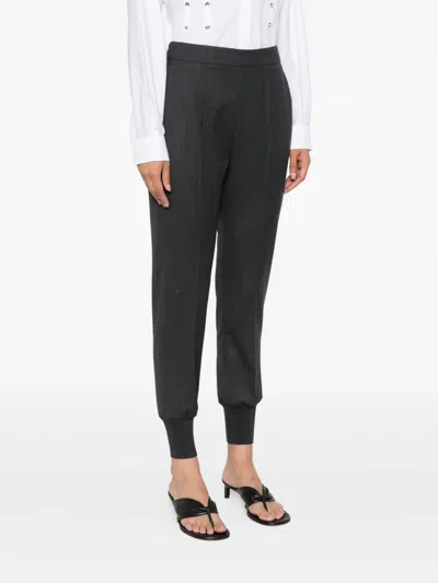 Stella Mccartney Elasticated Wool Trousers In Gray
