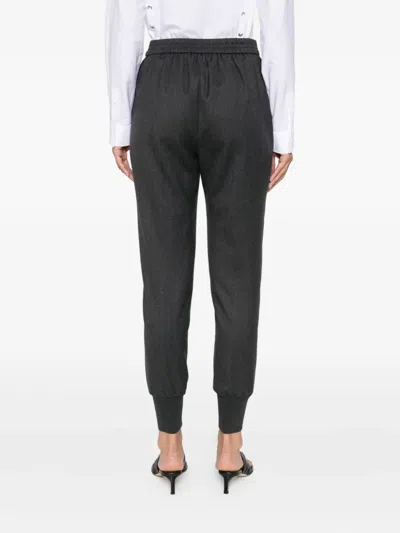 Stella Mccartney Elasticated Wool Trousers In Gray
